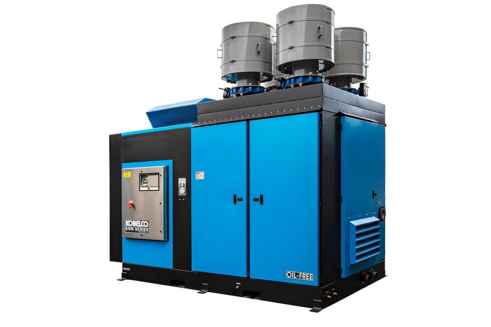 Rogers Machinery Company provides a Rogers KNW oil-free rotary screw air compressor with Z purge and external air filters for the chemical industry