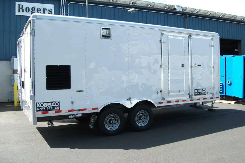 Rogers Machinery Company provides a custom, mobile Rogers KNW oil-free rotary screw air compressor unit for the Petrochem industry