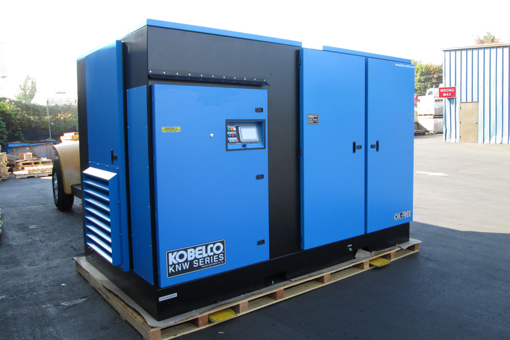 Rogers Machinery Company provides a Rogers KNW oil-free rotary screw water-cooled air compressor with a Nema 4 rating for the pharmaceutical industry