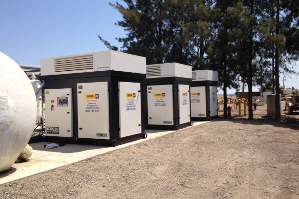 Rogers Machinery Company provides Rogers KNW oil-free rotary screw air-cooled air compressor rental units