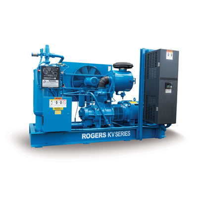 Rogers Rotary Screw Air Compressor - K/KV Series  0-99PSIG, 100-124PSIG, 100-199HP, 100-199SCFM, 1100+SCFM, 125-149PSIG, 150-199PSIG, 20-49SCFM, 200-299PSIG, 200-499HP, 200-499SCFM, 25-49HP, 50-99HP, 50-99SCFM, 500-799SCFM, 800-1099SCFM, a/c, fixed, ind_aerospace, ind_automotive, ind_glass&plastics, ind_manufacturing, ind_mining, ind_municipalities, ind_package, ind_water-treatment, ind_wood-products, k-series, lubricated, rogers-machinery, rotary-screw, show_manufacture_icon, vfd, w/c