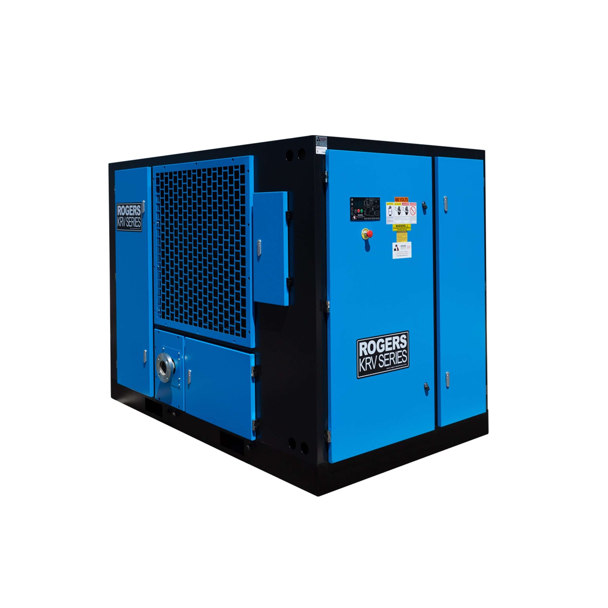 Rogers Rotary Screw Air Compressor - KR/KRV Series KR/KRV-Series 0-24HP, 0-99PSIG, 100-124PSIG, 100-199HP, 100-199SCFM, 1100+SCFM, 125-149PSIG, 150-199PSIG, 20-49SCFM, 200-299PSIG, 200-499HP, 200-499SCFM, 25-49HP, 50-99HP, 50-99SCFM, 500-799SCFM, 800-1099SCFM, a/c, fixed, ind_aerospace, ind_automotive, ind_glass&plastics, ind_manufacturing, ind_mining, ind_municipalities, ind_package, ind_water-treatment, ind_wood-products, k-series, lubricated, rogers-machinery, rotary-screw, show_manufacture_icon, vfd, w/