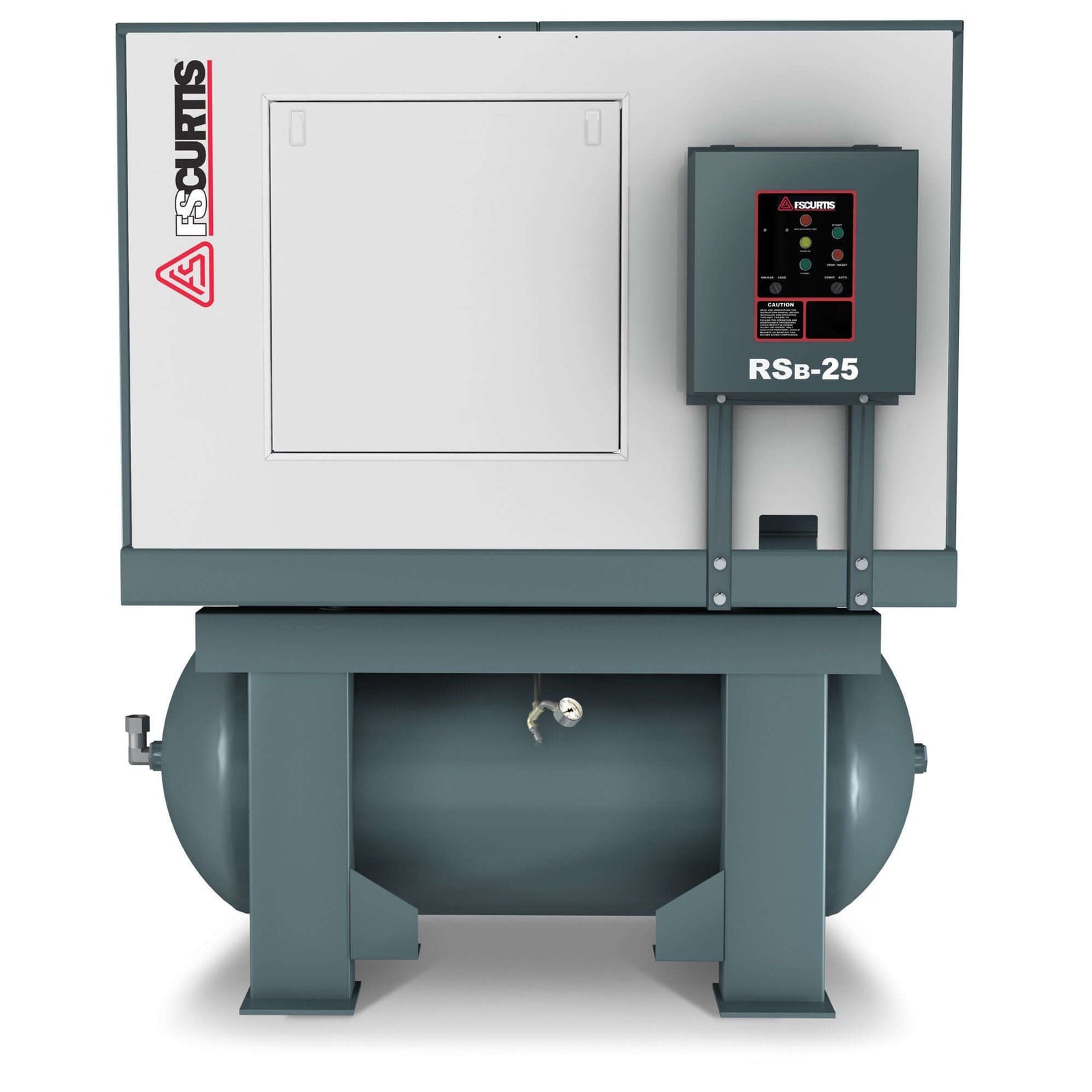 FS Curtis Air Compressor - RS Series RS-Series 0-19SCFM, 0-24HP, 100-124PSIG, 100-199HP, 100-199SCFM, 1100+SCFM, 125-149PSIG, 150-199PSIG, 20-49SCFM, 200-499HP, 200-499SCFM, 25-49HP, 50-99HP, 50-99SCFM, 500-799SCFM, 800-1099SCFM, a/c, fixed, fs-curtis, lubricated, rotary-screw, vfd, w/c